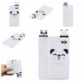 For VIVO Y71 3D Cute Coloured Painted Animal TPU Anti-scratch Non-slip Protective Cover Back Case Smiley panda