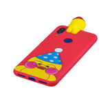For Redmi NOTE 7 3D Cute Coloured Painted Animal TPU Anti-scratch Non-slip Protective Cover Back Case red
