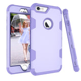 For iPhone 6 plus/6S plus PC+ Silicone 2 in 1 Hit Color Tri-proof Shockproof Dustproof Anti-fall Protective Cover Back Case purple