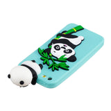 For iPhone 5/5S/SE/6/6S/6 Plus/6S Plus/7/8/7 Plus/8 Plus Phone Case 3D Cartoon Panda Bamboo Cellphone Back Shell Shockproof Smartphone Cover Light blue