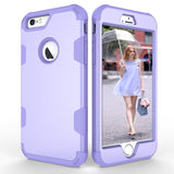 For iPhone 6 plus/6S plus PC+ Silicone 2 in 1 Hit Color Tri-proof Shockproof Dustproof Anti-fall Protective Cover Back Case purple