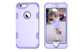 For iPhone 6 plus/6S plus PC+ Silicone 2 in 1 Hit Color Tri-proof Shockproof Dustproof Anti-fall Protective Cover Back Case purple