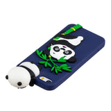 For iPhone 5/5S/SE/6/6S/6 Plus/6S Plus/7/8/7 Plus/8 Plus Phone Case 3D Cartoon Panda Bamboo Cellphone Back Shell Shockproof Smartphone Cover Royal blue