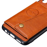 For OPPO Realme 3 PU Leather Flip Stand Shockproof Cell Phone Cover Double Buckle Anti-dust Case With Card Slots Pocket Light Brown