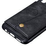 For OPPO Realme 3 PU Leather Flip Stand Shockproof Cell Phone Cover Double Buckle Anti-dust Case With Card Slots Pocket black