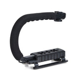 U shape Handheld Bracket Handle Grip Stabilizer for Canon DSLR Camera Camcorder Video black