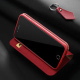 DUX DUCIS For iPhone 7 Plus/8Plus Luxury Genuine Leather Magnetic Flip Cover Full Protective Case with Bracket Card Slot black