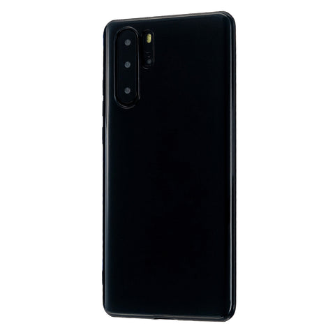 For HUAWEI P30/P30 Lite/P30 Pro Cellphone Case Simple Profile Soft TPU Scratch Proof Phone Shell Bright black