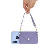 For HUAWEI P30/P30 Lite/P30 Pro Mobile Phone Cover with Pu Leather Card Holder + Hand Rope + Straddle Rope purple