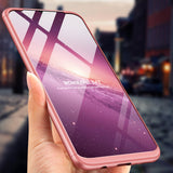 For Samsung M20 Ultra Slim PC Back Cover Non-slip Shockproof 360 Degree Full Protective Case Blue black blue