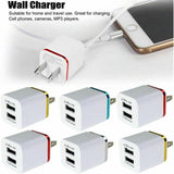 USB Double Wall Fast Charger Adapter 1A 2A 5V for Android / Galaxy / iPhone  red