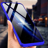 For Samsung M20 Ultra Slim PC Back Cover Non-slip Shockproof 360 Degree Full Protective Case Blue black blue