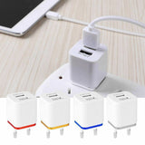 USB Double Wall Fast Charger Adapter 1A 2A 5V for Android / Galaxy / iPhone  red