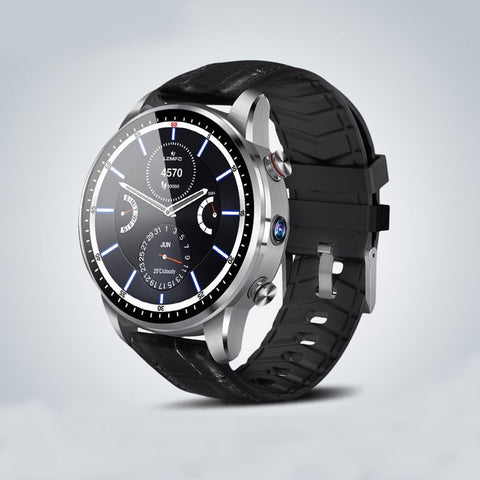 LEMFO LEF3 Smart Watch Stylish Business GPS Waterproof Hd Pixel Color Screen 4G Android Smartwatch Silver grey