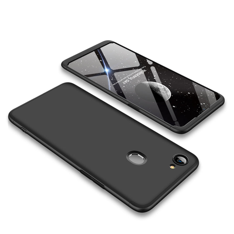 For OPPO F7 Ultra Slim PC Back Cover Non-slip Shockproof 360 Degree Full Protective Case black