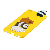 For VIVO Y71 3D Cute Coloured Painted Animal TPU Anti-scratch Non-slip Protective Cover Back Case Striped bear