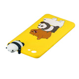 For VIVO Y71 3D Cute Coloured Painted Animal TPU Anti-scratch Non-slip Protective Cover Back Case Striped bear
