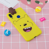 For Redmi NOTE 7 3D Cute Coloured Painted Animal TPU Anti-scratch Non-slip Protective Cover Back Case yellow