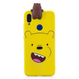 For Redmi NOTE 7 3D Cute Coloured Painted Animal TPU Anti-scratch Non-slip Protective Cover Back Case yellow