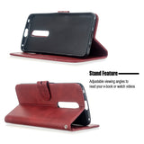 For OPPO F11/F11 Pro Case Soft Leather Cover with Denim Texture Precise Cutouts Wallet Design Buckle Closure Smartphone Shell  red
