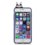For iPhone 5/5S/SE/6/6S/6 Plus/6S Plus/7/8/7 Plus/8 Plus Phone Case 3D Cartoon Panda Bamboo Cellphone Back Shell Shockproof Smartphone Cover Royal blue