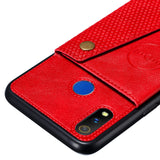For OPPO Realme 3 PU Leather Flip Stand Shockproof Cell Phone Cover Double Buckle Anti-dust Case With Card Slots Pocket gray