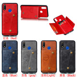For OPPO Realme 3 PU Leather Flip Stand Shockproof Cell Phone Cover Double Buckle Anti-dust Case With Card Slots Pocket red