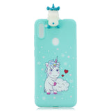For Samsung A11 TPU Back Cover 3D Cartoon Painting Soft Mobile Phone Case Shell cartoon horse