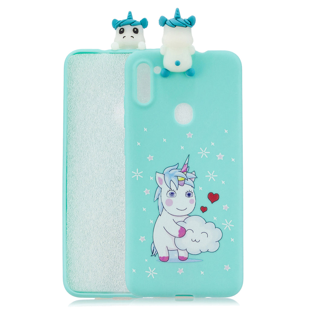 For Samsung A11 TPU Back Cover 3D Cartoon Painting Soft Mobile Phone Case Shell cartoon horse