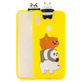 For Samsung A11 TPU Back Cover 3D Cartoon Painting Soft Mobile Phone Case Shell Striped bear