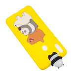 For Samsung A11 TPU Back Cover 3D Cartoon Painting Soft Mobile Phone Case Shell Striped bear