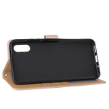 For Redmi 9A/Redmi 9C PU Leather Mobile Phone Cover with 3 Cards Slots Phone Frame Golden