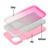 For iphone X/XS/XR/XS MAX/11/11 pro MAX Phone Case Gradient Color Glitter Powder Phone Cover with Airbag Bracket Pink