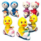 Cute Cartoon Pull Back Pressing Small Yellow Duck Motor Tricycle Toy for Kids Dora
