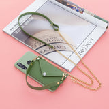 For HUAWEI P30/P30 Lite/P30 Pro Mobile Phone Cover with Pu Leather Card Holder + Hand Rope + Straddle Rope green
