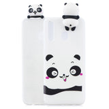 For Samsung M20 3D Cute Coloured Painted Animal TPU Anti-scratch Non-slip Protective Cover Back Case Rose red