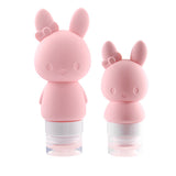 Multi-function Cartoon Animal Bottle Silicone Cute Makeup Container Refillable Bottle Cute rabbit pink 89ml / single