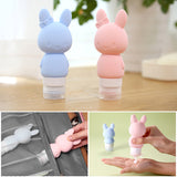 Multi-function Cartoon Animal Bottle Silicone Cute Makeup Container Refillable Bottle Cute rabbit pink 89ml / single