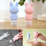Multi-function Cartoon Animal Bottle Silicone Cute Makeup Container Refillable Bottle Cute rabbit pink 89ml / single