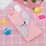 For VIVO Y71 3D Cute Coloured Painted Animal TPU Anti-scratch Non-slip Protective Cover Back Case Big white bear