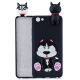 For VIVO Y71 3D Cute Coloured Painted Animal TPU Anti-scratch Non-slip Protective Cover Back Case cute husky