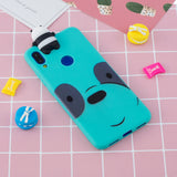 For Redmi NOTE 7 3D Cute Coloured Painted Animal TPU Anti-scratch Non-slip Protective Cover Back Case Light blue