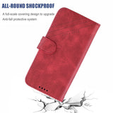 For HUAWEI Y9 Prime 2019-P Smart Z Solid Color Denim Grain Front Buckle Mobile Phone Cover Bracket red