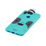 For Redmi NOTE 7 3D Cute Coloured Painted Animal TPU Anti-scratch Non-slip Protective Cover Back Case Light blue