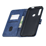 For HUAWEI Y9 Prime 2019-P Smart Z Solid Color Denim Grain Front Buckle Mobile Phone Cover Bracket yellow