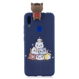 For Redmi NOTE 7 3D Cute Coloured Painted Animal TPU Anti-scratch Non-slip Protective Cover Back Case sapphire