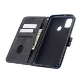 For Samsung A51/A71/M30S Case Soft Leather Cover with Denim Texture Precise Cutouts Wallet Design Buckle Closure Smartphone Shell  black