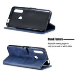 For HUAWEI Y9 Prime 2019-P Smart Z Solid Color Denim Grain Front Buckle Mobile Phone Cover Bracket yellow