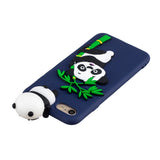 For iPhone 5/5S/SE/6/6S/6 Plus/6S Plus/7/8/7 Plus/8 Plus Phone Case 3D Cartoon Panda Bamboo Cellphone Back Shell Shockproof Smartphone Cover Royal blue