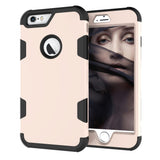 For iPhone 6 plus/6S plus PC+ Silicone 2 in 1 Hit Color Tri-proof Shockproof Dustproof Anti-fall Protective Cover Back Case Gold + black